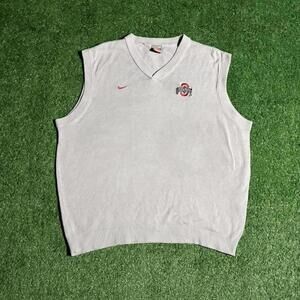 Vintage Y2K Nike Team Ohio State Buckeyes Sweater Vest Men’s M Collegiate Gray